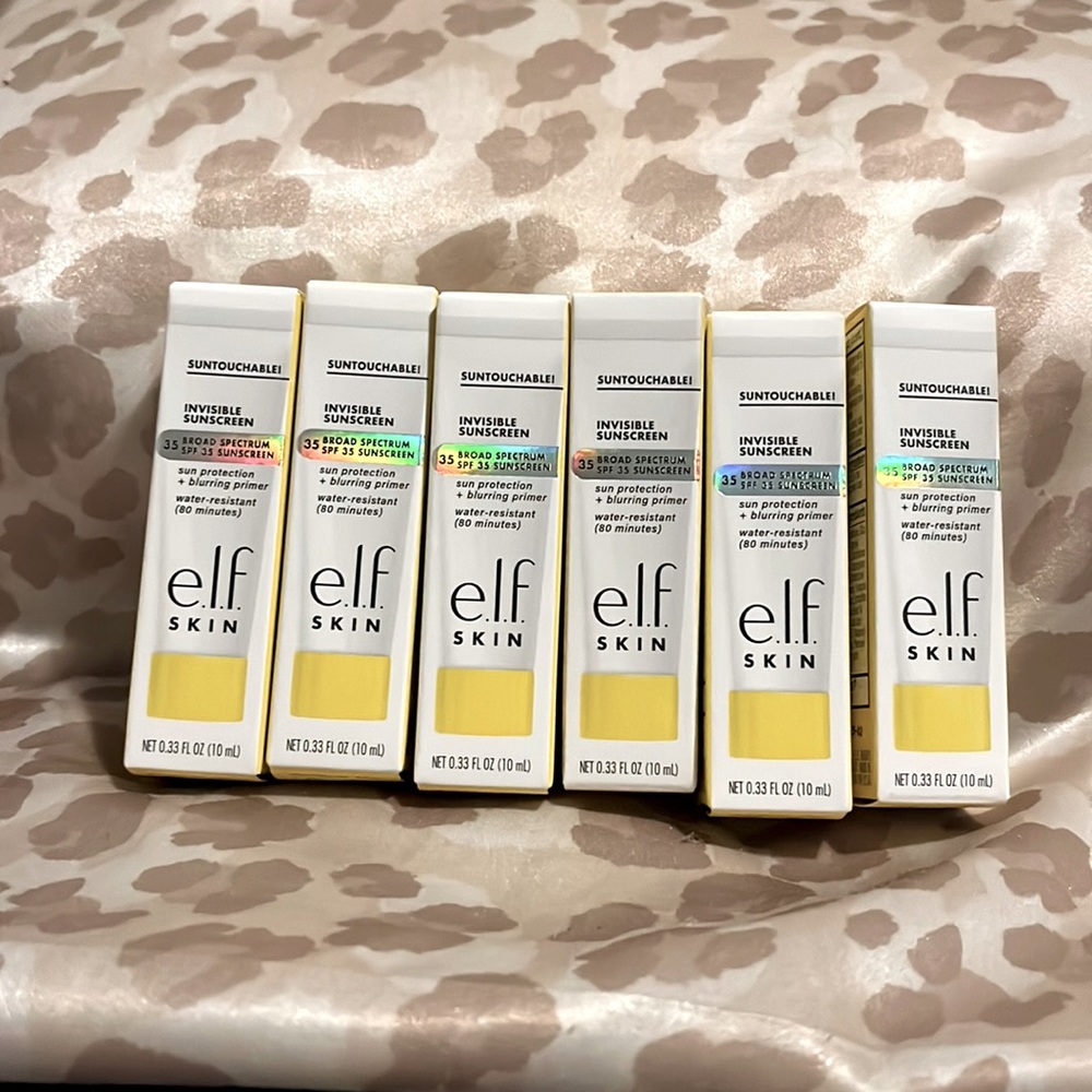Bundle of 6 Travel Size ELFI Invisible Sunscreen and Blurring Primer